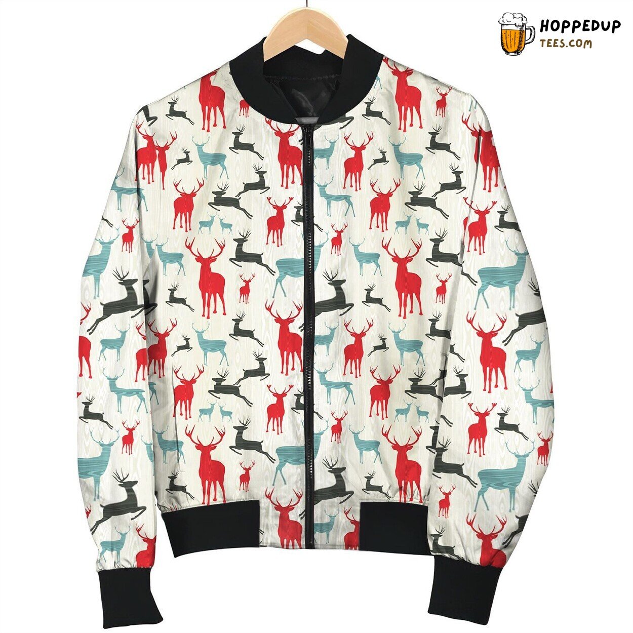 Stylized Painting Deer For Animals Lover Seamless Bomber Jacket