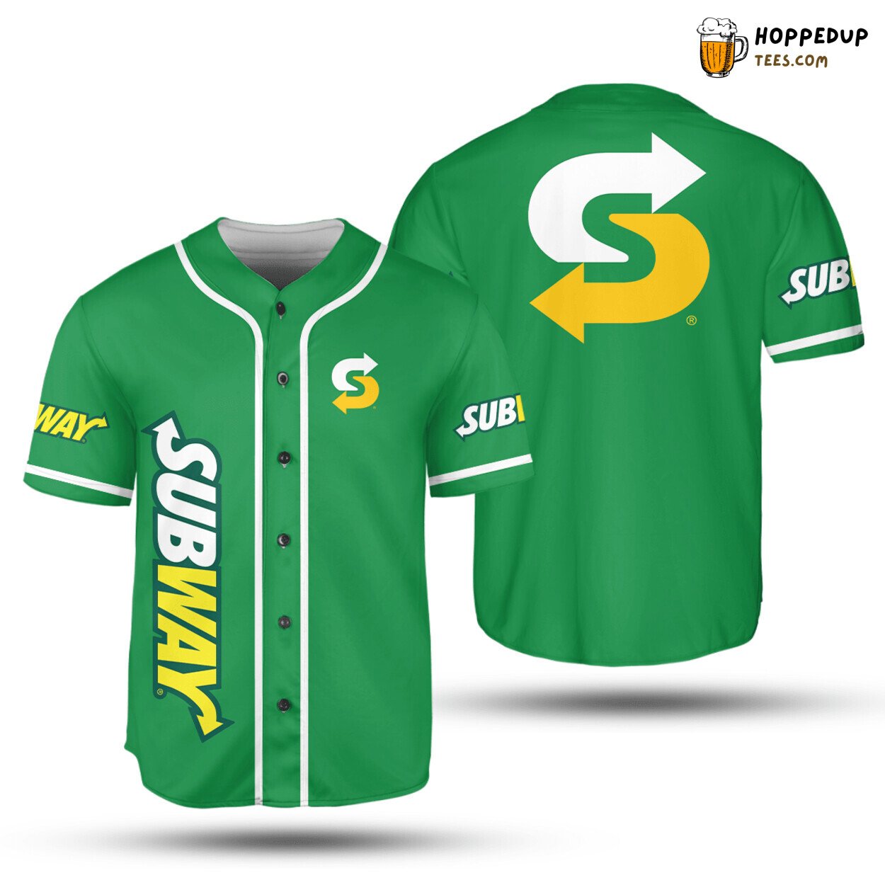 Subway Baseball Jersey Green Unisex Jersey Shirt