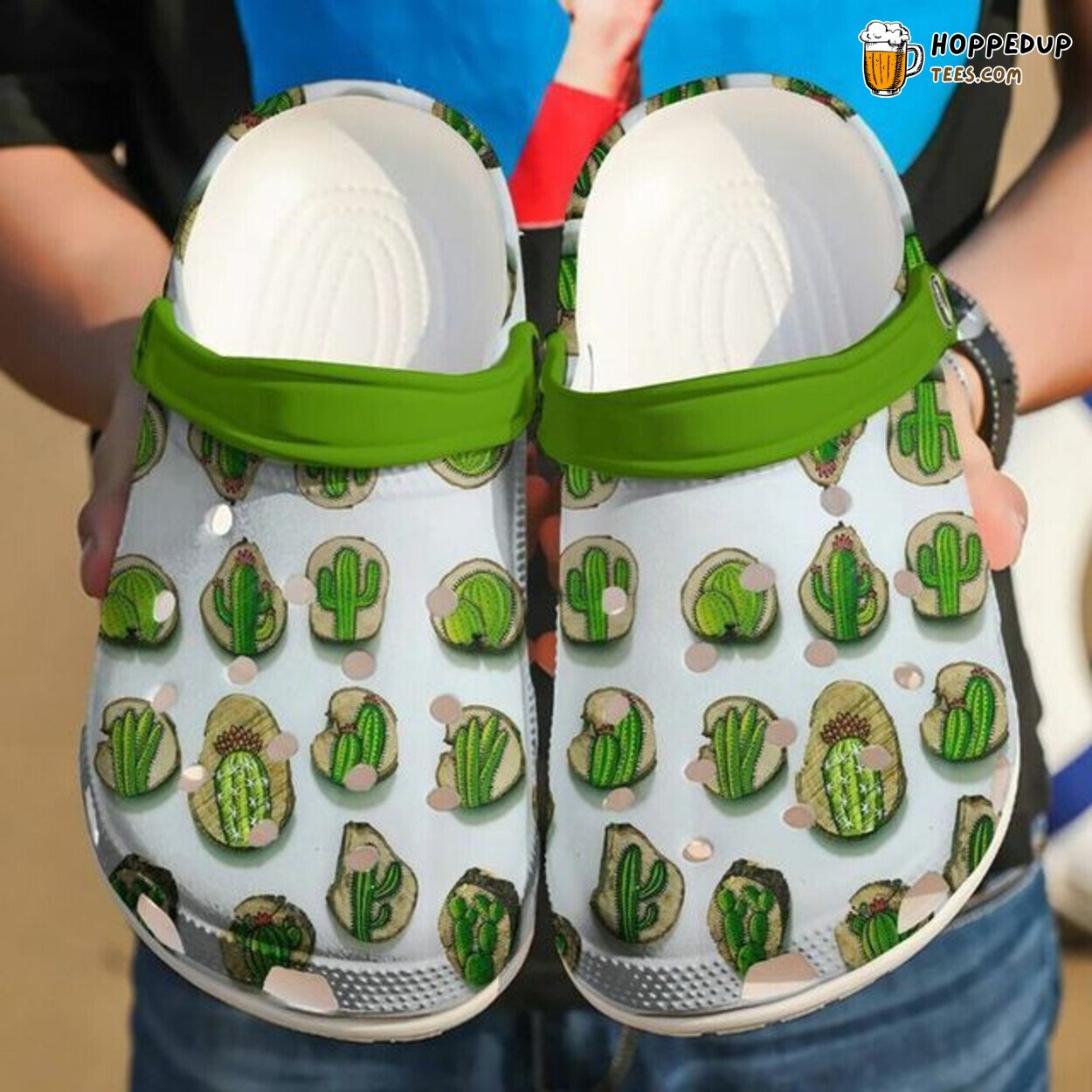 Succulent Fancy Icon Themed Rubber Clog Shoes Comfy Footwear for Plant Fans