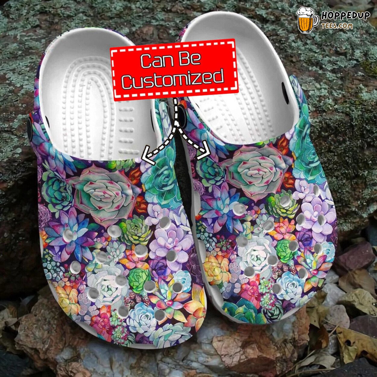Succulents Personalized Colorful Pattern Theme Comfortable Clogs Shoes