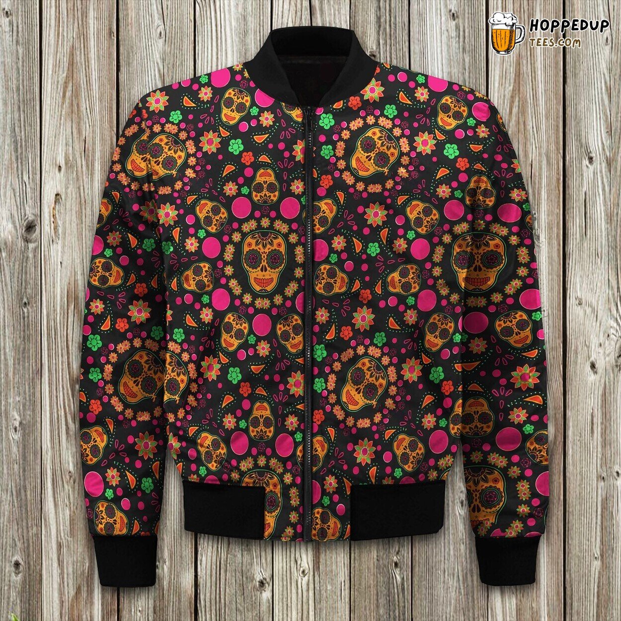 Sugar Skull Day Of The Dead Winter Bomber Jacket Elegance Comfort Luxurious Design