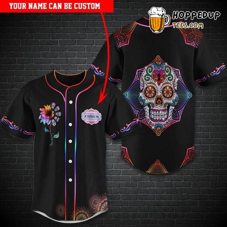 Sugar Skull Mandala Art Baseball Jersey Personalized Unique Edition Look