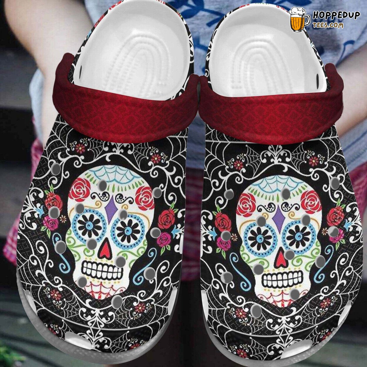 Sugar Skull Tattoo Flower Skull Shoes Crocbland Clog Birthday Gifts