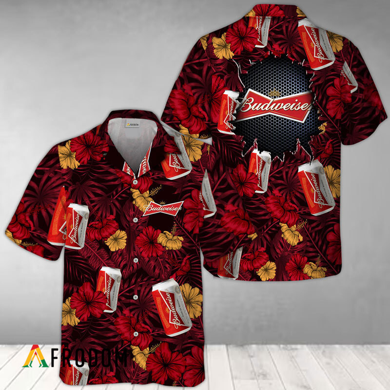 Summer Aloha Floral Budweiser Hawaiian Shirt HU