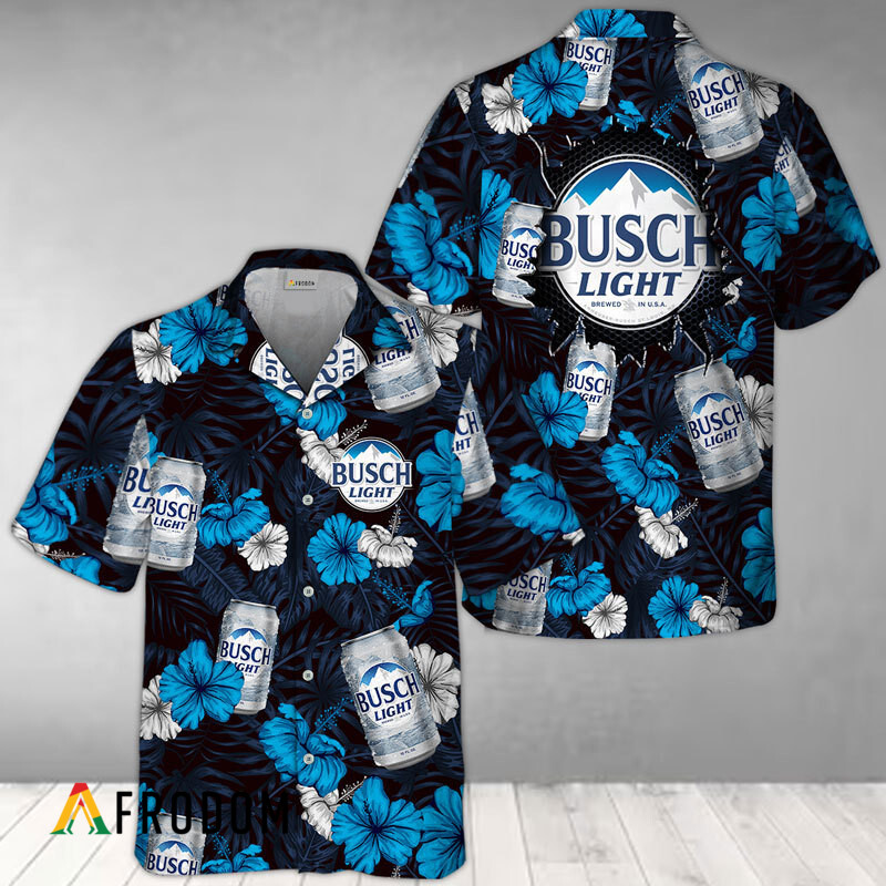 Summer Aloha Floral Busch Light Hawaiian Shirt HU