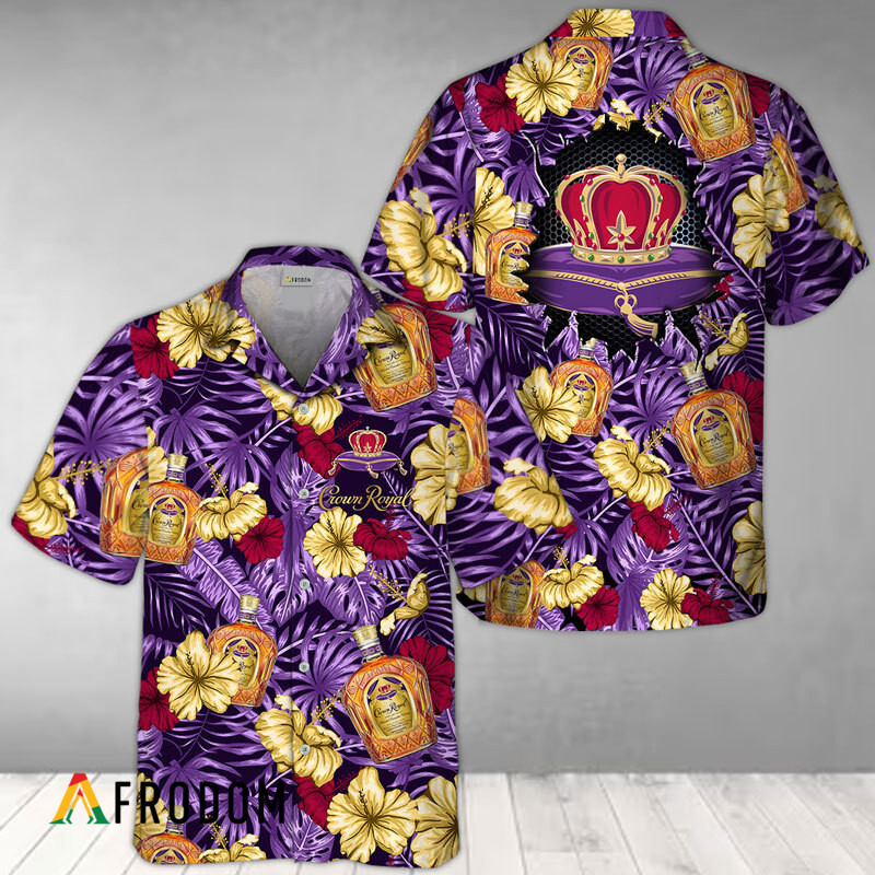 Summer Aloha Floral Crown Royal Hawaiian Shirt HU