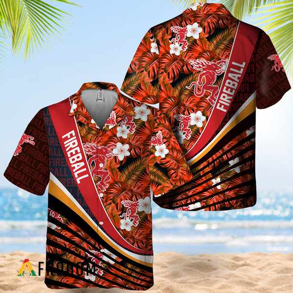 Summer Aloha Tropical Fireball Whisky Hawaiian Shirt HU