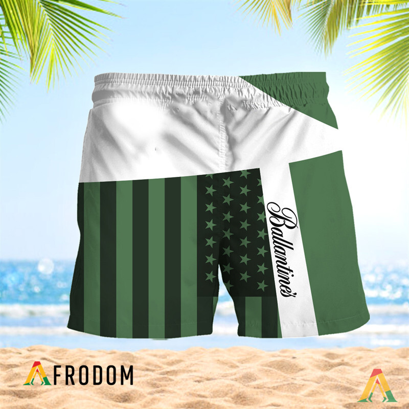 Summer American Flag Patch Ballantine Hawaiian Shorts HU