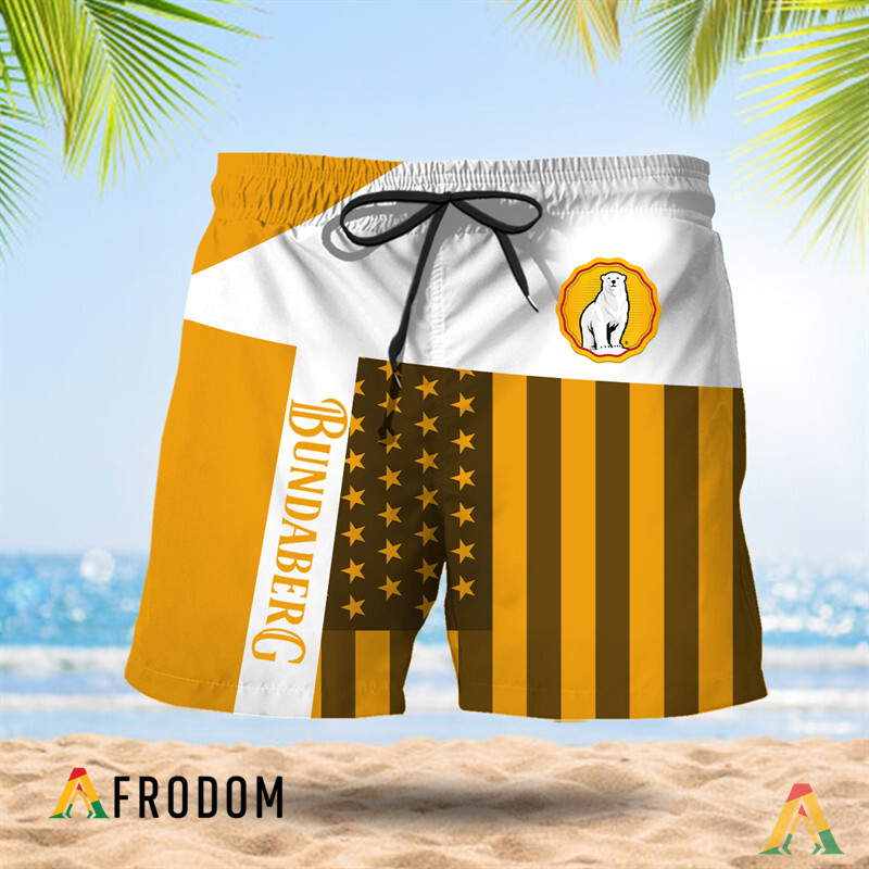 Summer American Flag Patch Bundaberg Rum Hawaiian Shorts HU