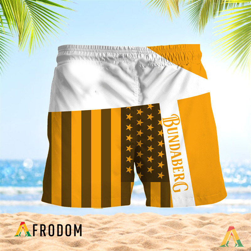 Summer American Flag Patch Bundaberg Rum Hawaiian Shorts HU