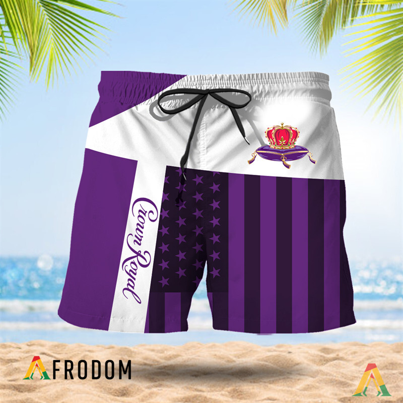 Summer American Flag Patch Crown Royal Hawaiian Shorts HU