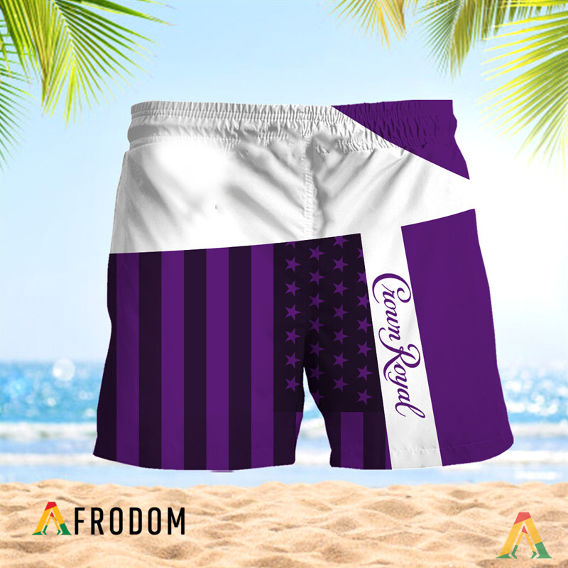 Summer American Flag Patch Crown Royal Hawaiian Shorts HU