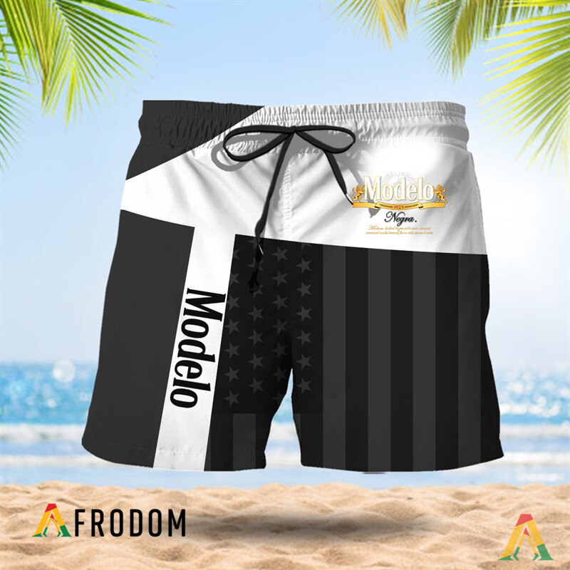 Summer American Flag Patch Modelo Negra Hawaiian Shorts HU