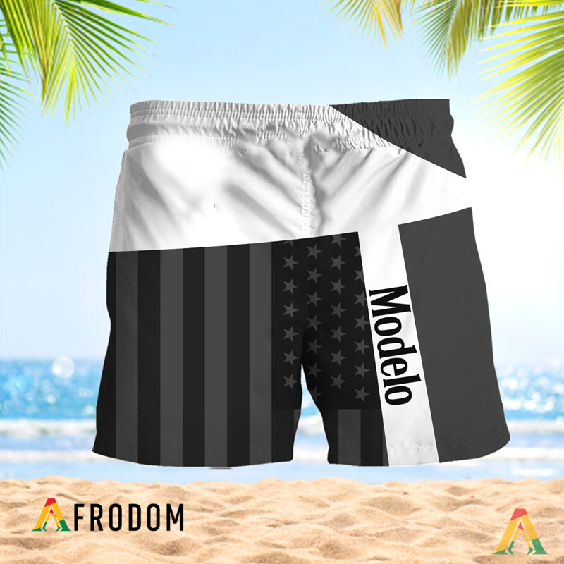 Summer American Flag Patch Modelo Negra Hawaiian Shorts HU