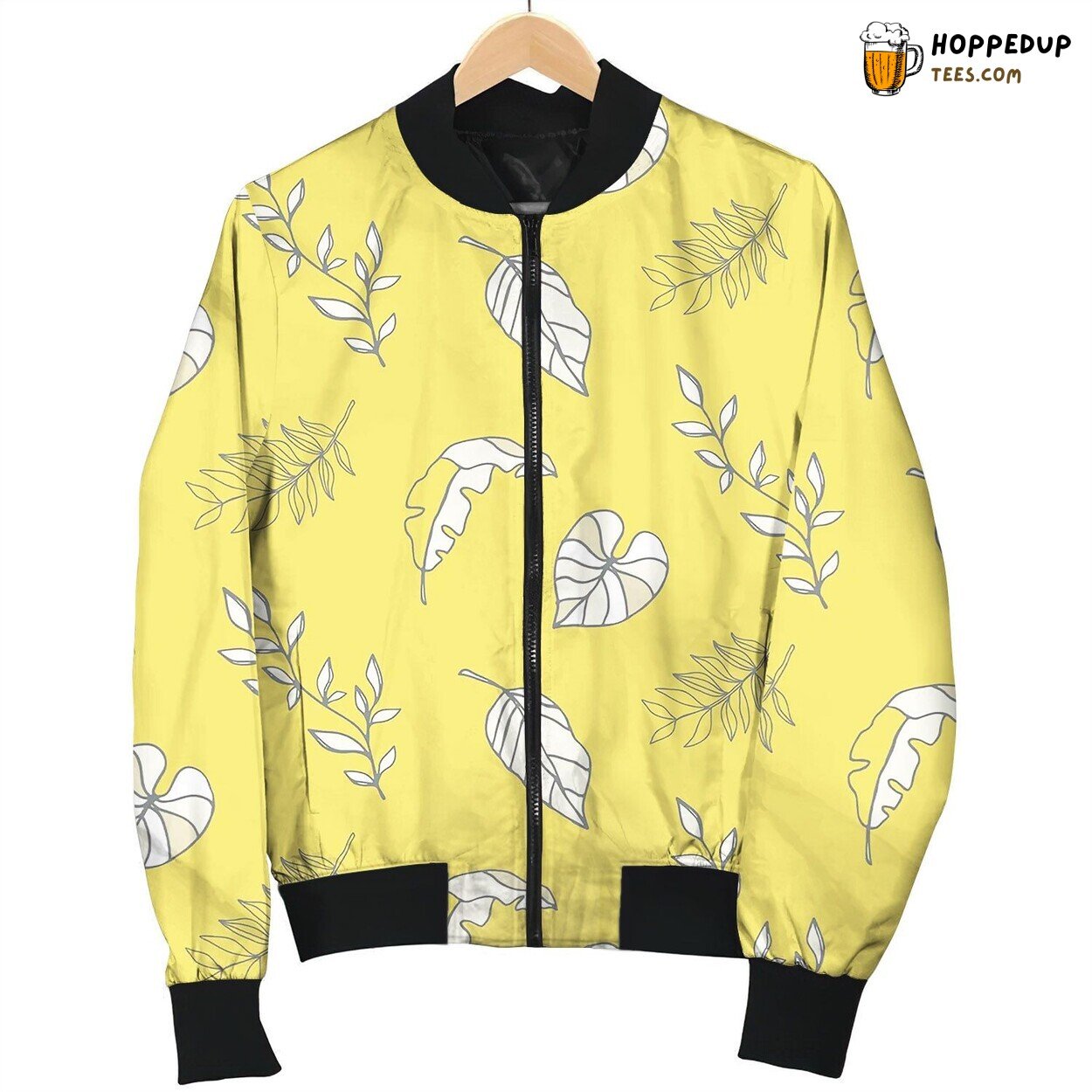 Summer Background Tropical Leaves Bomber Jacket