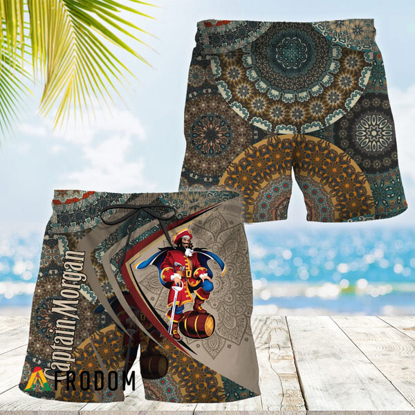 Summer Boho Mandala Captain Morgan Hawaiian Shorts HU