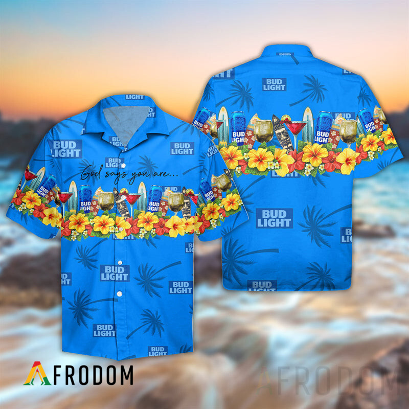 Summer Bud Light Hawaii Button Shirt And Shorts Set HU