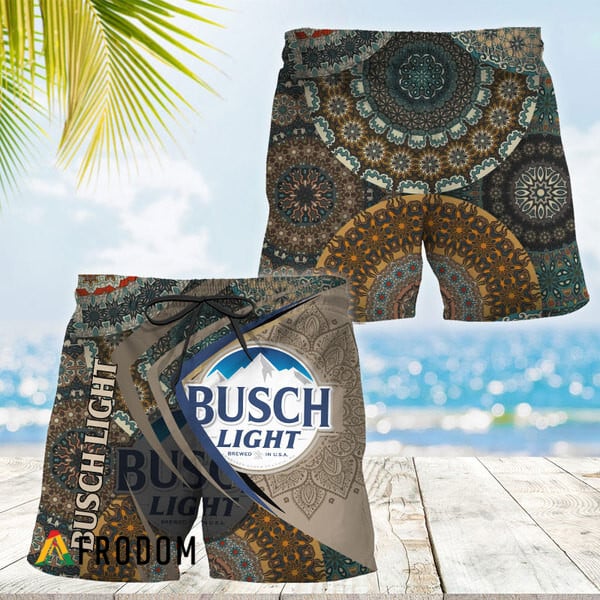 Summer Busch Light Boho Mandala Hawaiian Shorts HU