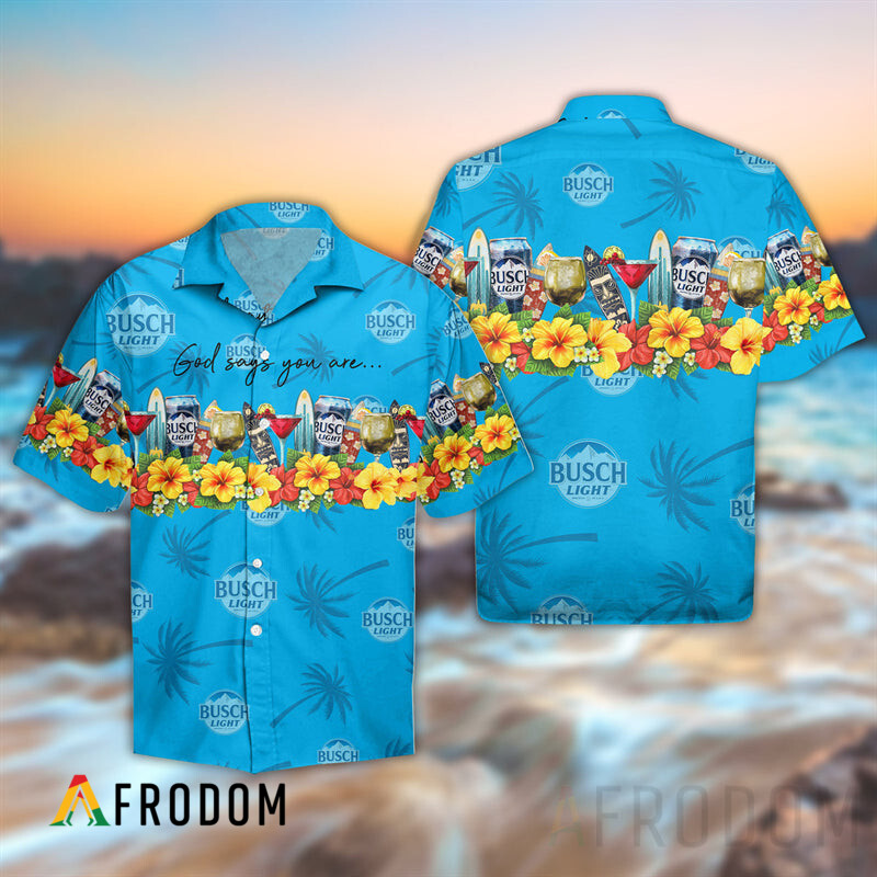 Summer Busch Light Hawaii Button Shirt And Shorts Set HU Summer Busch Light Hawaii Button Shirt And Shorts Set HU