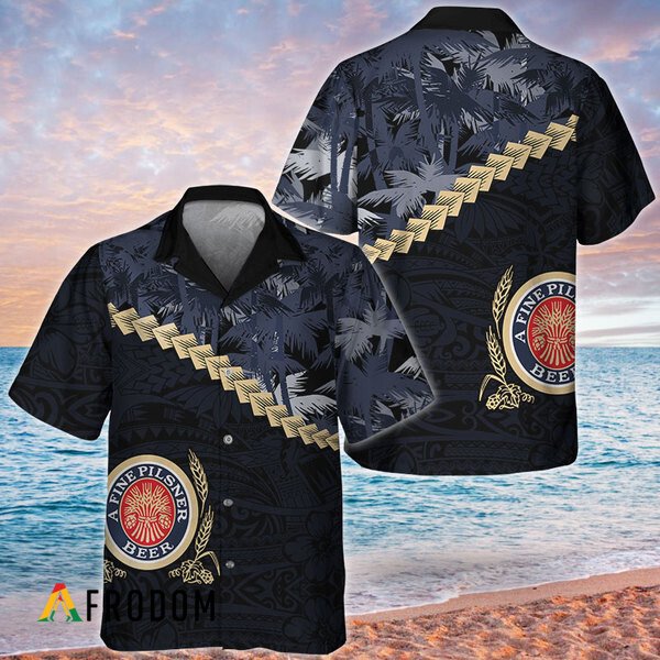 Summer Palm Tree Blend Polynesian Miller Lite Hawaiian Shirt HU