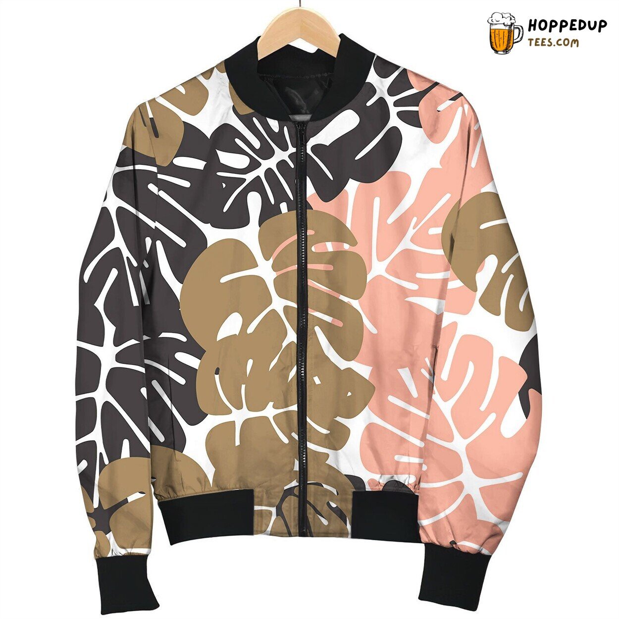 Summer Seamless Tropical Pattern Bomber Jacket