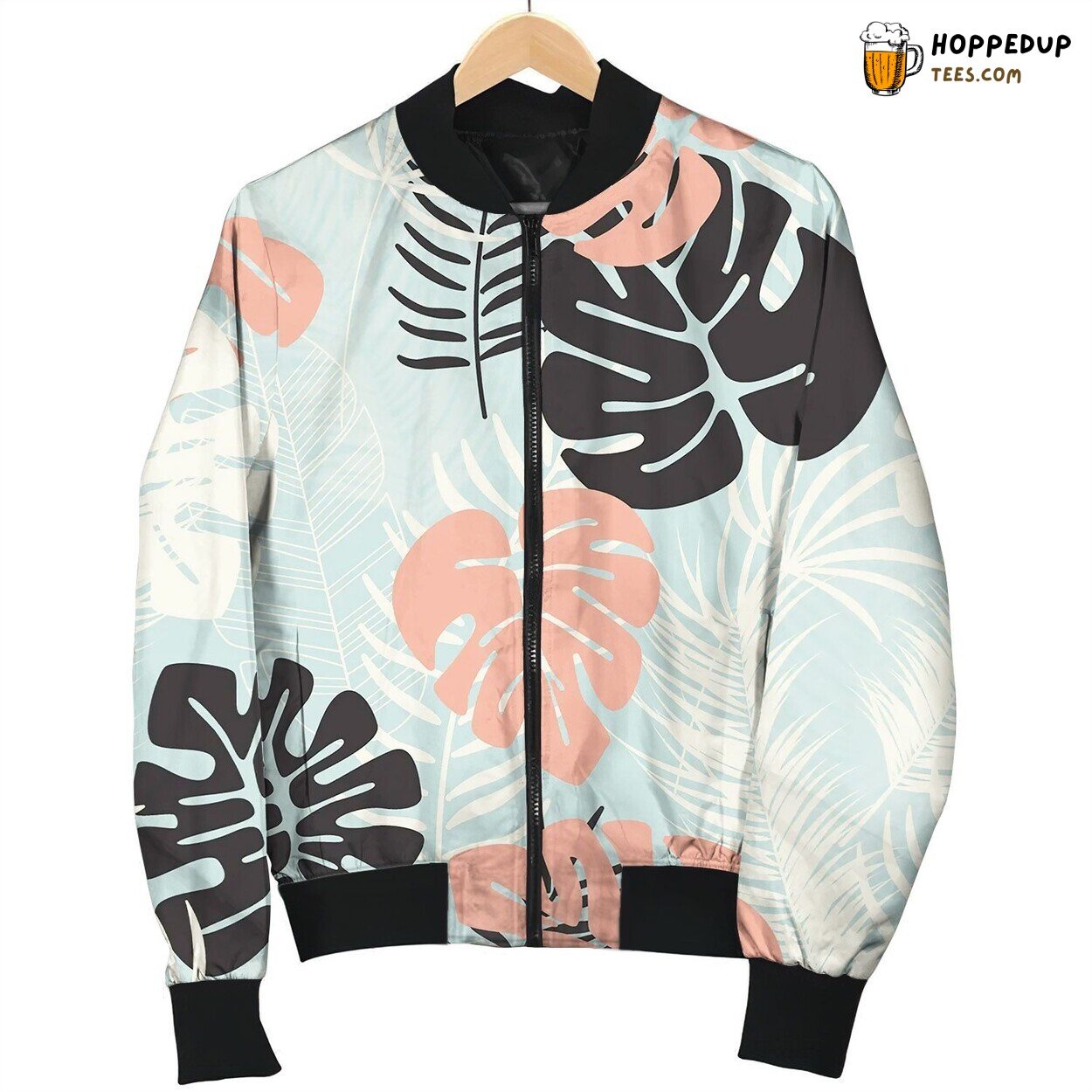 Summer Seamless Tropical Pattern Love Bomber Jacket