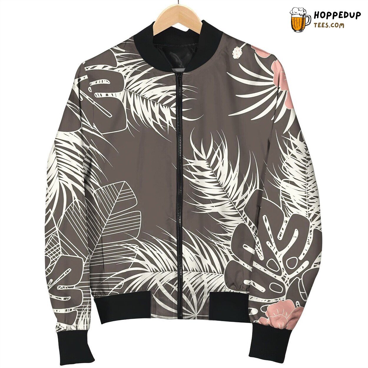 Summer Seamless Tropical Pattern With Monstera Bomber Jacket