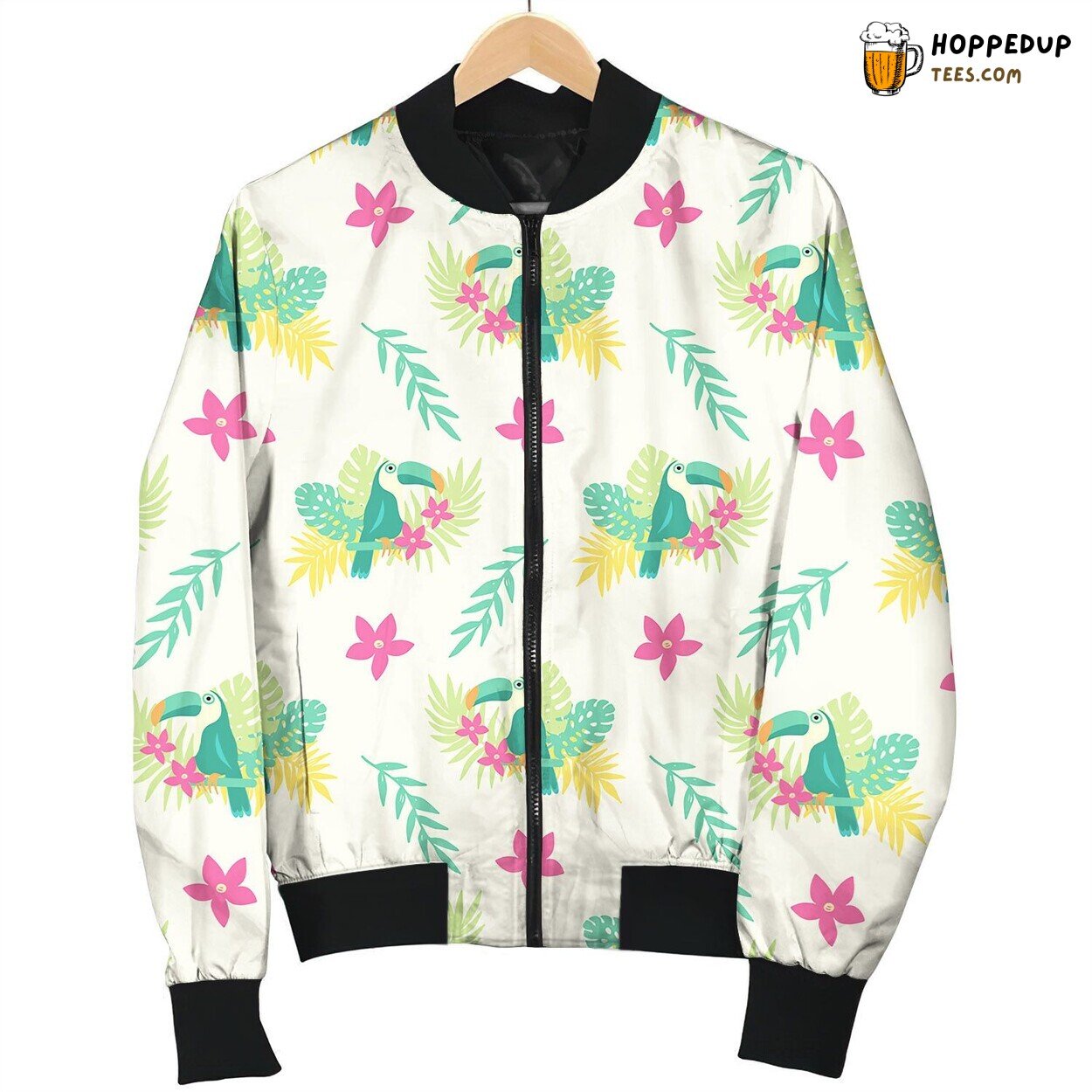 Summer Tropical Seamless Pattern Happy Bomber Jacket