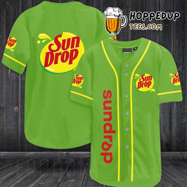 Sun Drop Citrus Soda Lime Themed Baseball Jersey Unique Design Distinctive