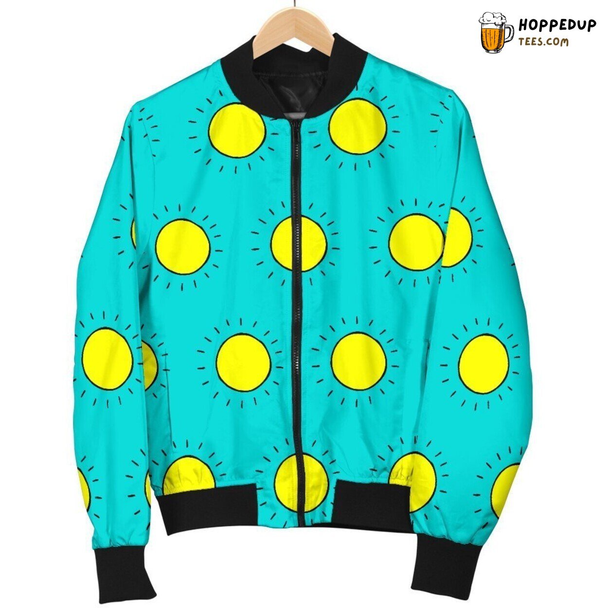 Sun Whimsical Display Men’s Bomber Jacket Cute Artistic Design Elegance Tribute