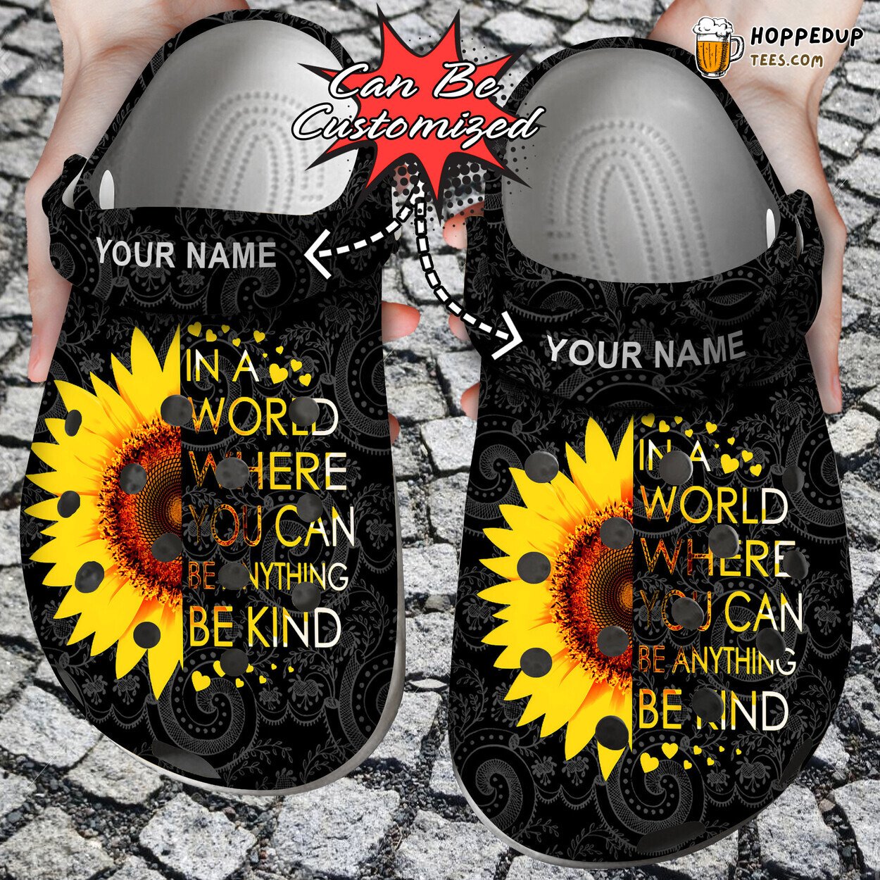 Sunflower Be Kind World Personalized Comfortable Unique Clog Shoes