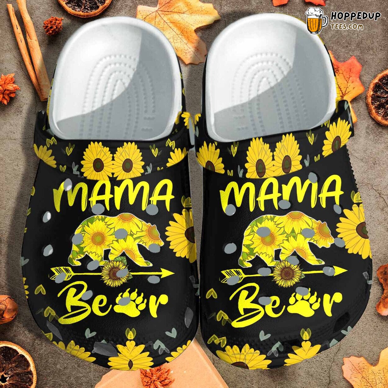 Sunflower Bear Mama Shoes Mothers Day Grandma Beer Custom Birthday Women