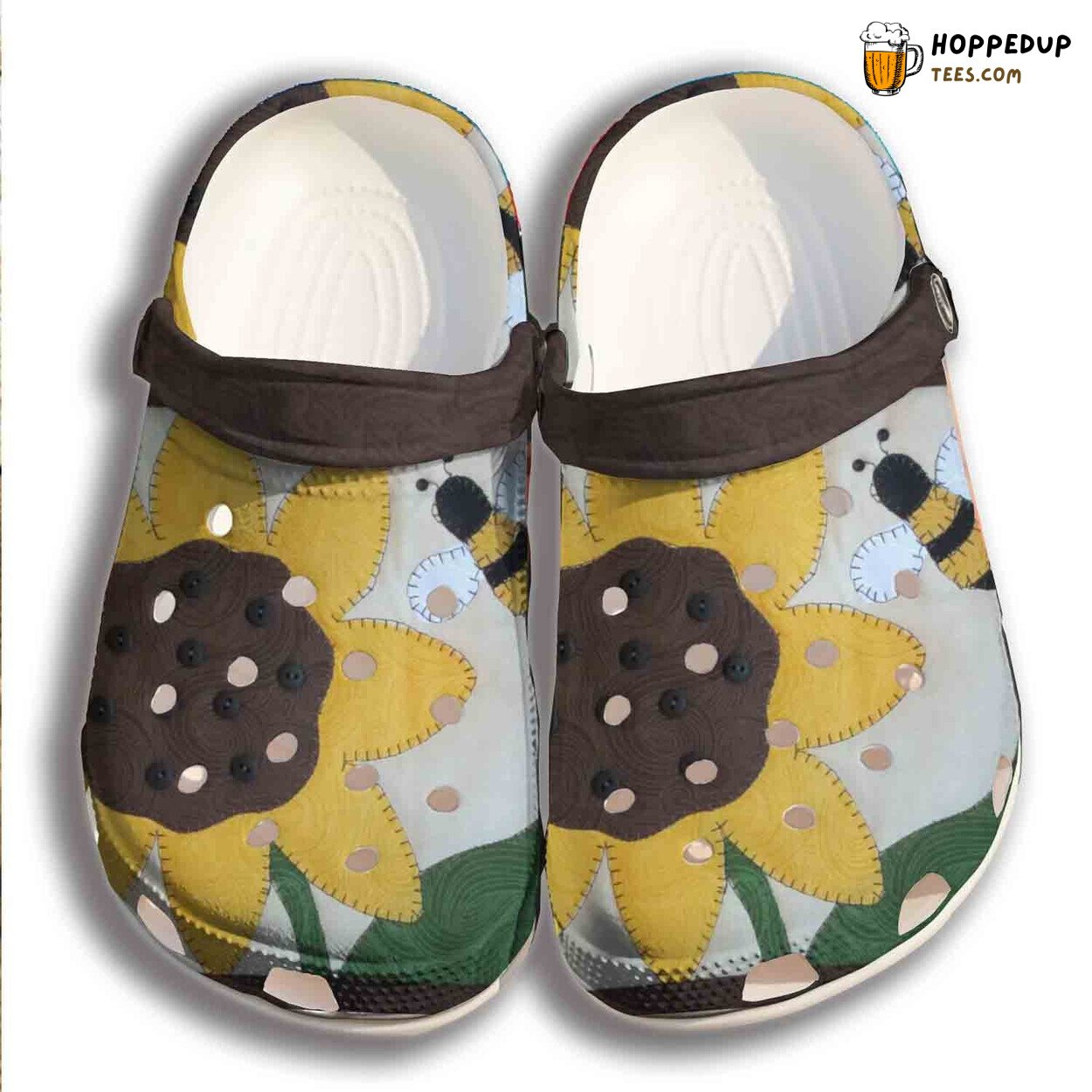 Sunflower Bee Suture Croc Shoes Handmade Women’s Birthday Gifts Comfort