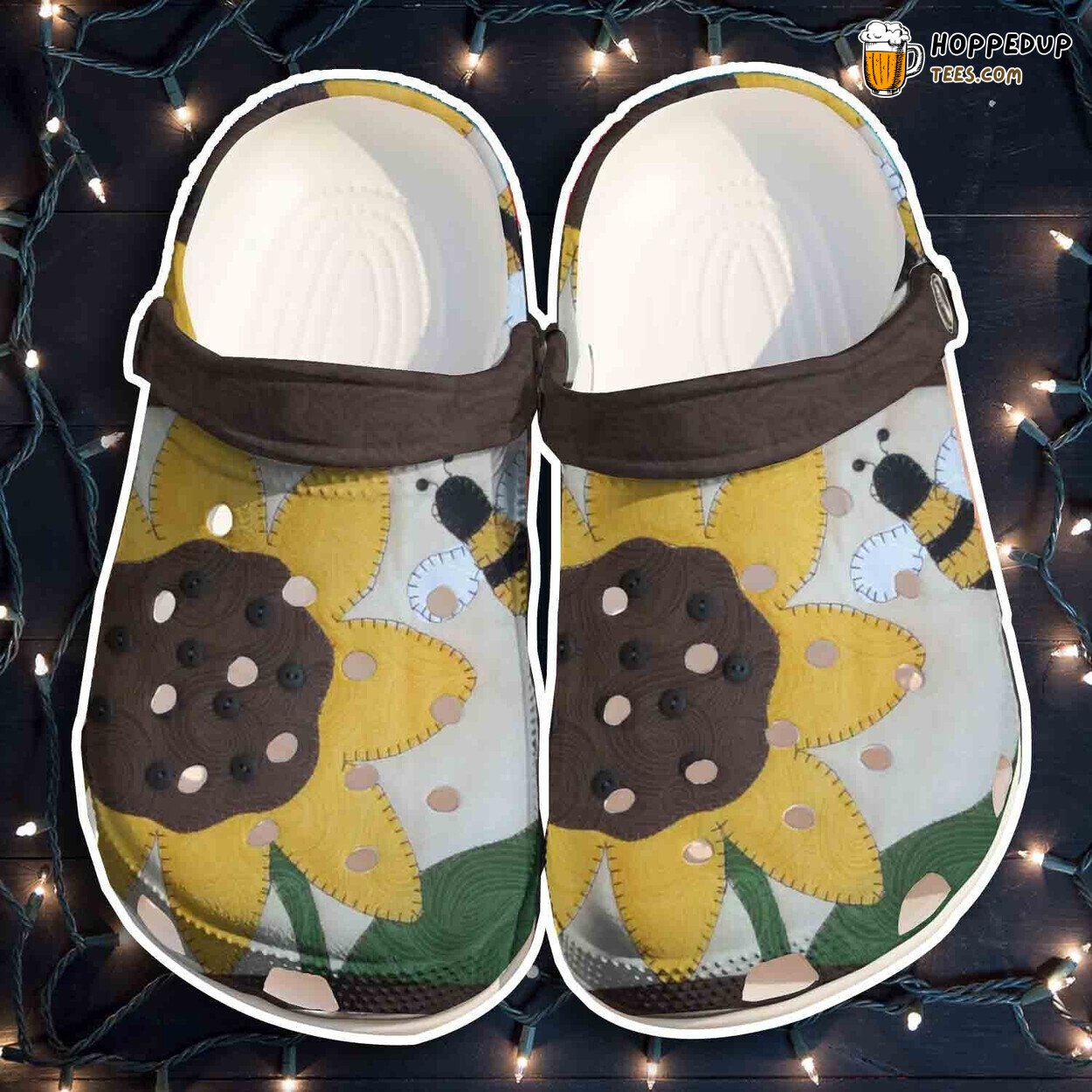 Sunflower Bee Suture Design Shoes Clogs Niece Daughter Gift