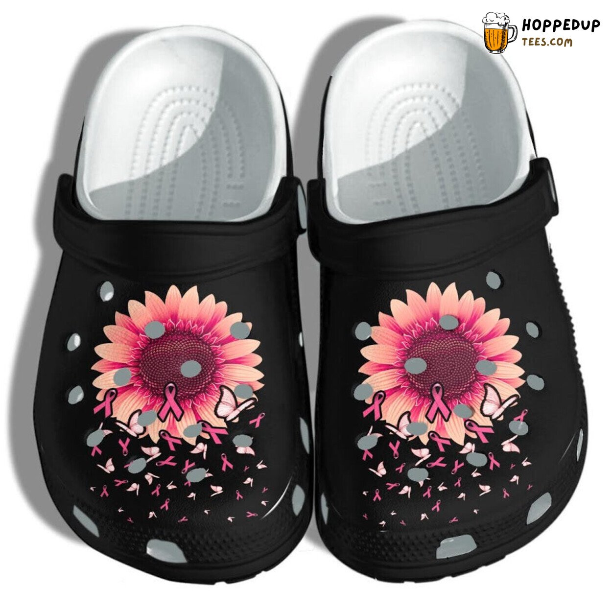 Sunflower Breast Cancer Awareness Butterfly Pink Support Women Shoes