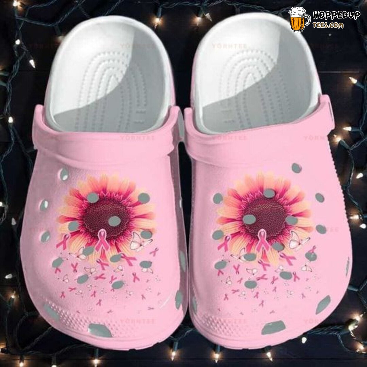 Sunflower Breast Cancer Awareness Merch Themed Classic Water Rubber Shoes