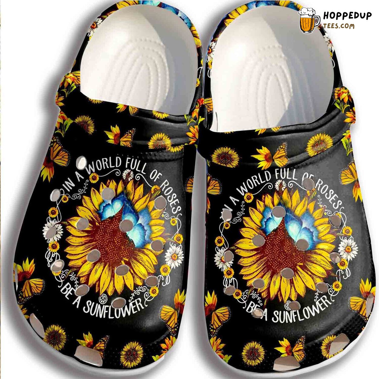Sunflower Butterfly Hippie Women Be A Sunflower Mother Day Clogs