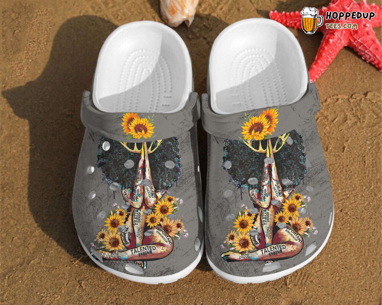 Sunflower Crowned Girl Yoga Fan Gift Comfortable Rubber Clogs