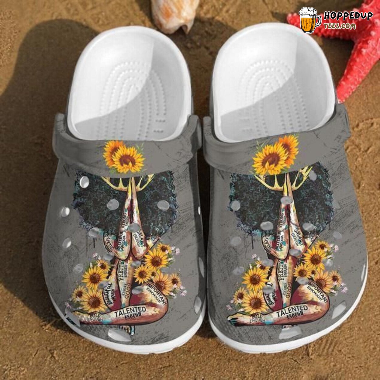 Sunflower Crowned Yoga Girl Themed Comfy Rubber Clog Shoes