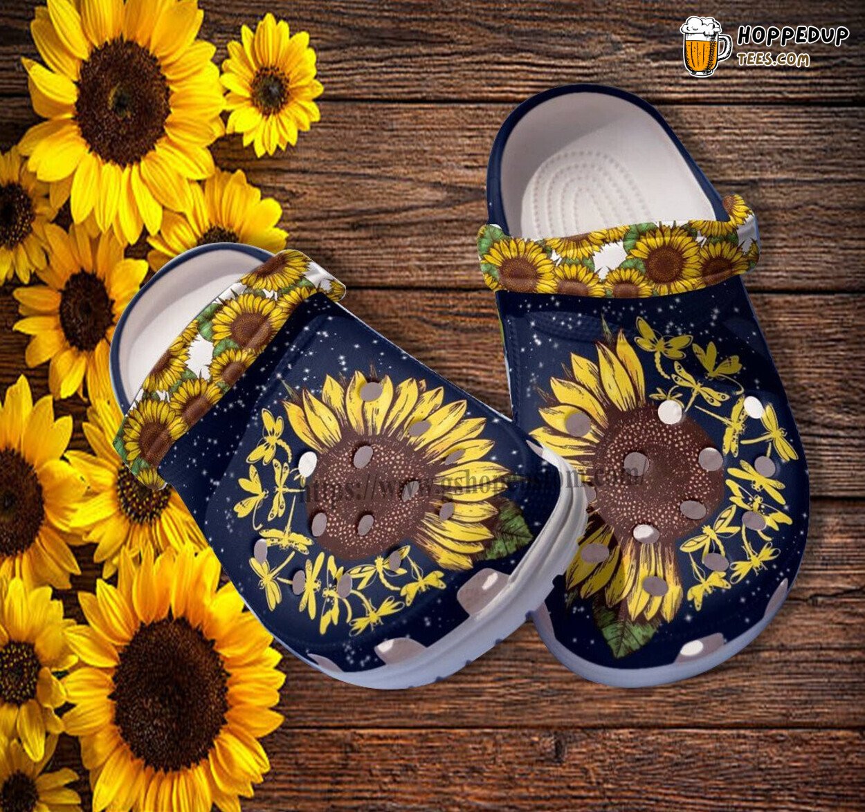 Sunflower Dragonfly Croc Clogs Grandma Mother Day 2022 Comfortable Shoes