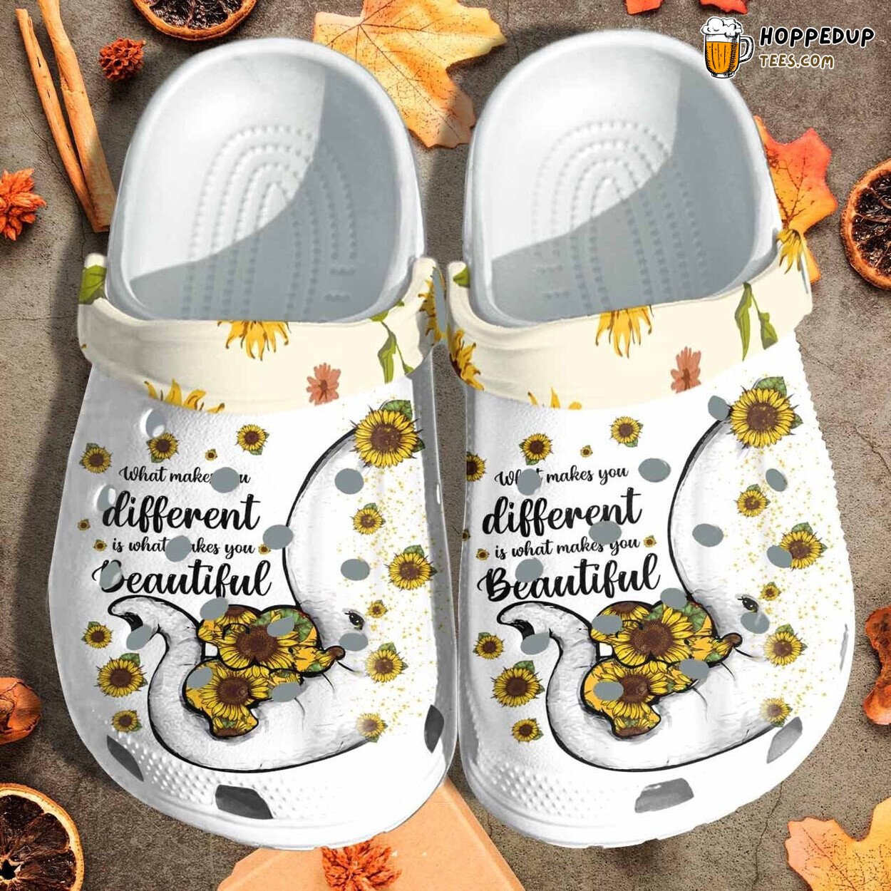 Sunflower Elephant Mother Autism Awareness Clogs Shoes Mother’s Day Gift
