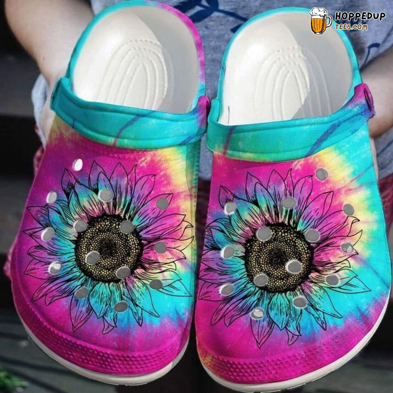 Sunflower Inspired Classic Comfortable Shoes Unique Floral Design Clogs