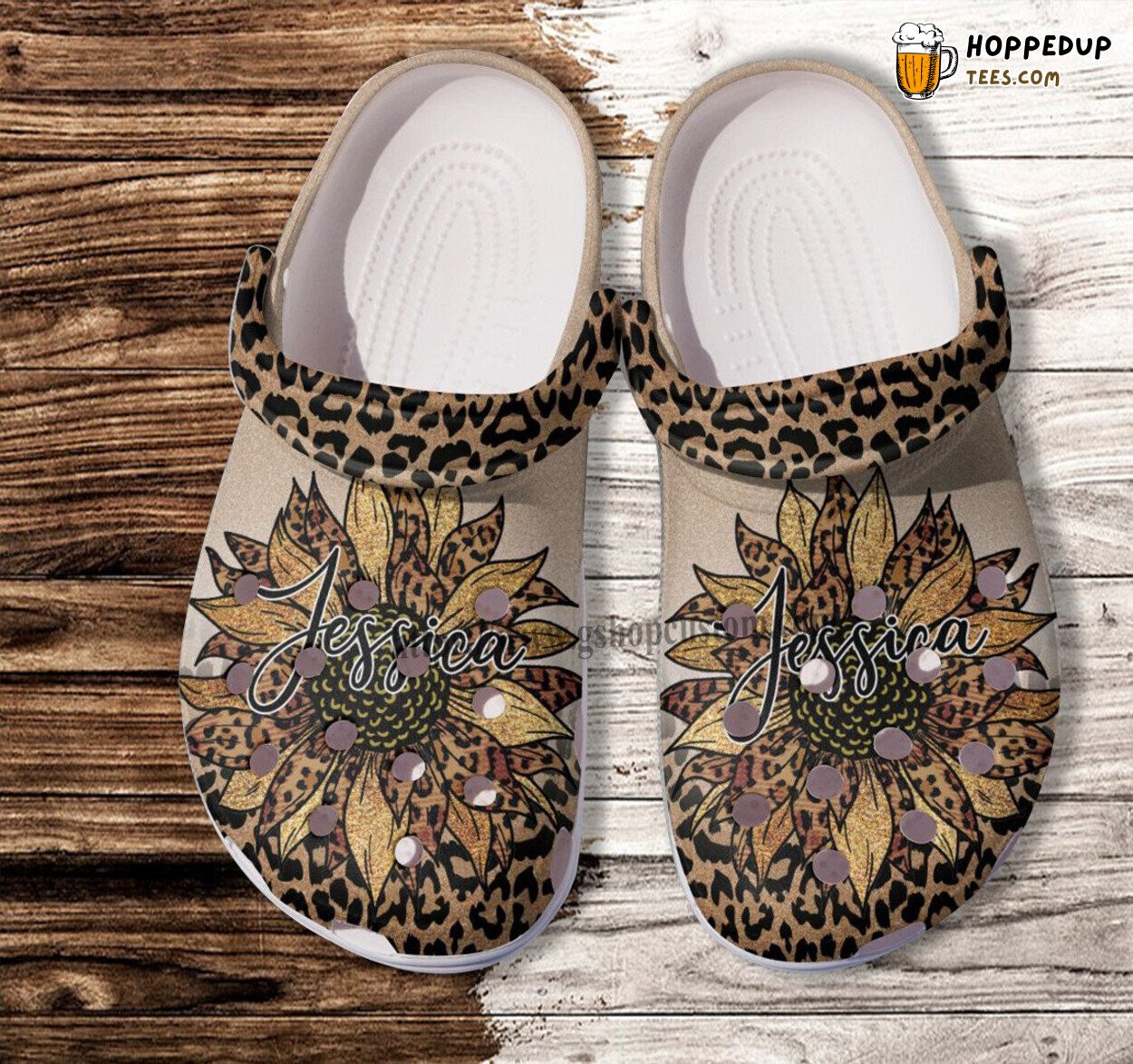 Sunflower Leopard Boho Women Mother Day Gift Hippie Style Clogs Shoes