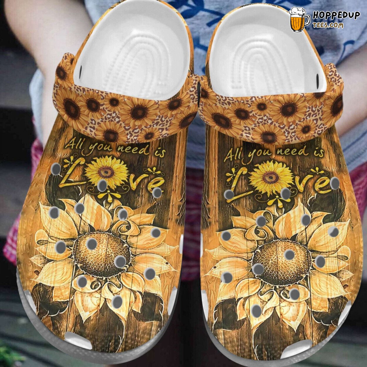 Sunflower Love All You Need Comfortable Stylish Rubber Clog Shoes