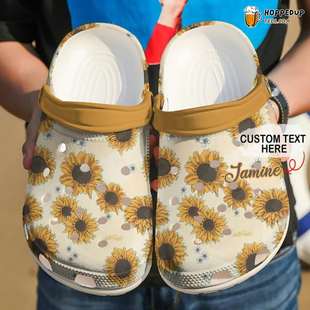 Sunflower Personalized Yellow Pattern Themed Rubber Clog Shoes Comfy Gift