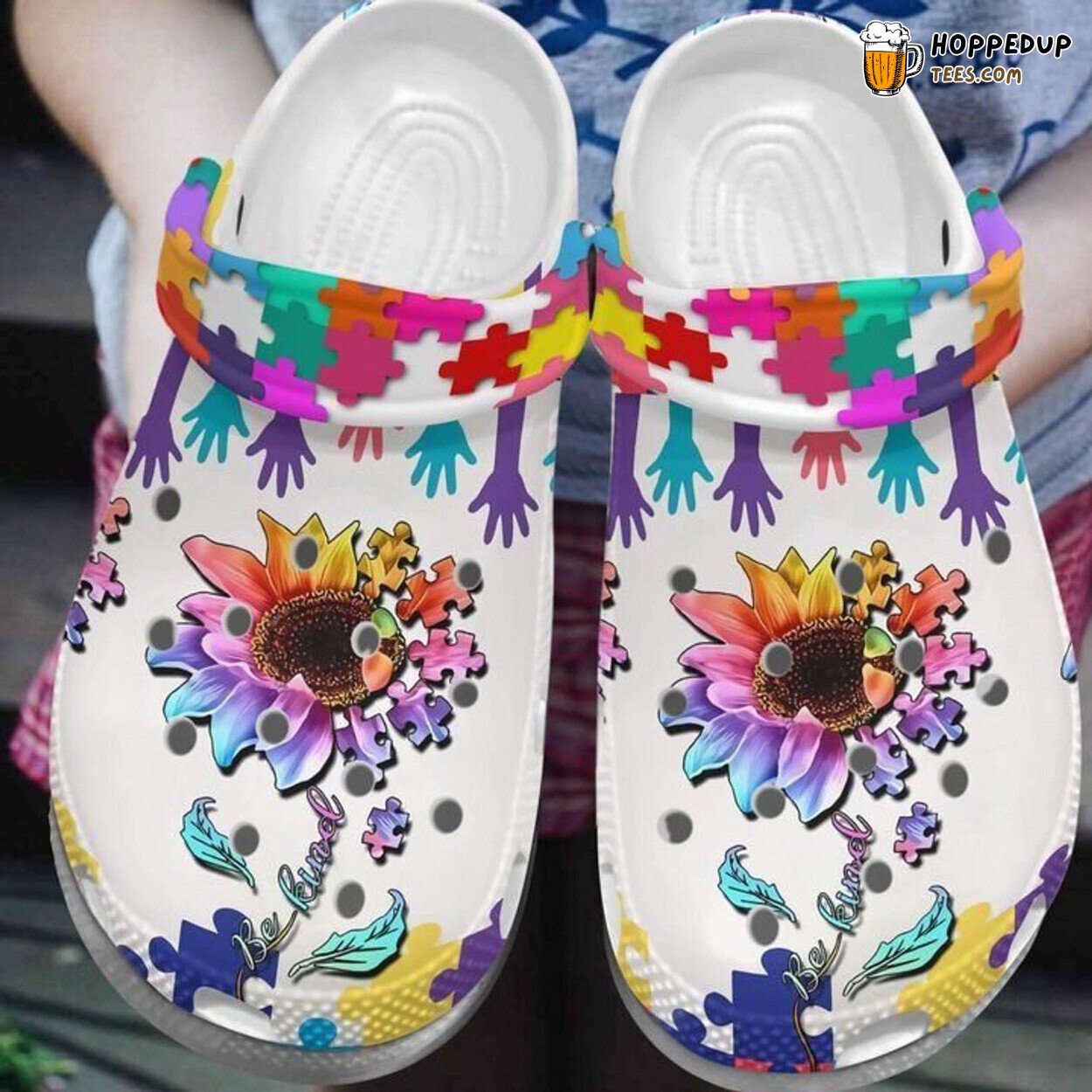 Sunflower Puzzle Autism Awareness Be Kind Shoes Crocbland Clog