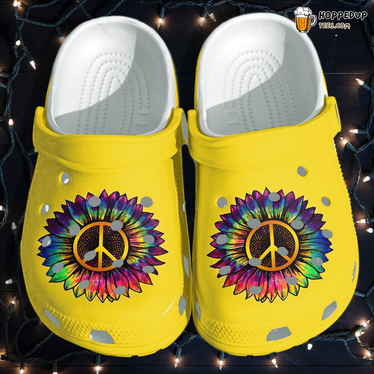Sunflower Rainbow Hippie Peace Cute Custom Shoes Kindness Theme