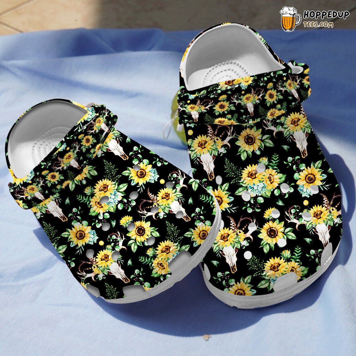 Sunflower Skull Slippers Comfortable Unique Stylish Footwear Design
