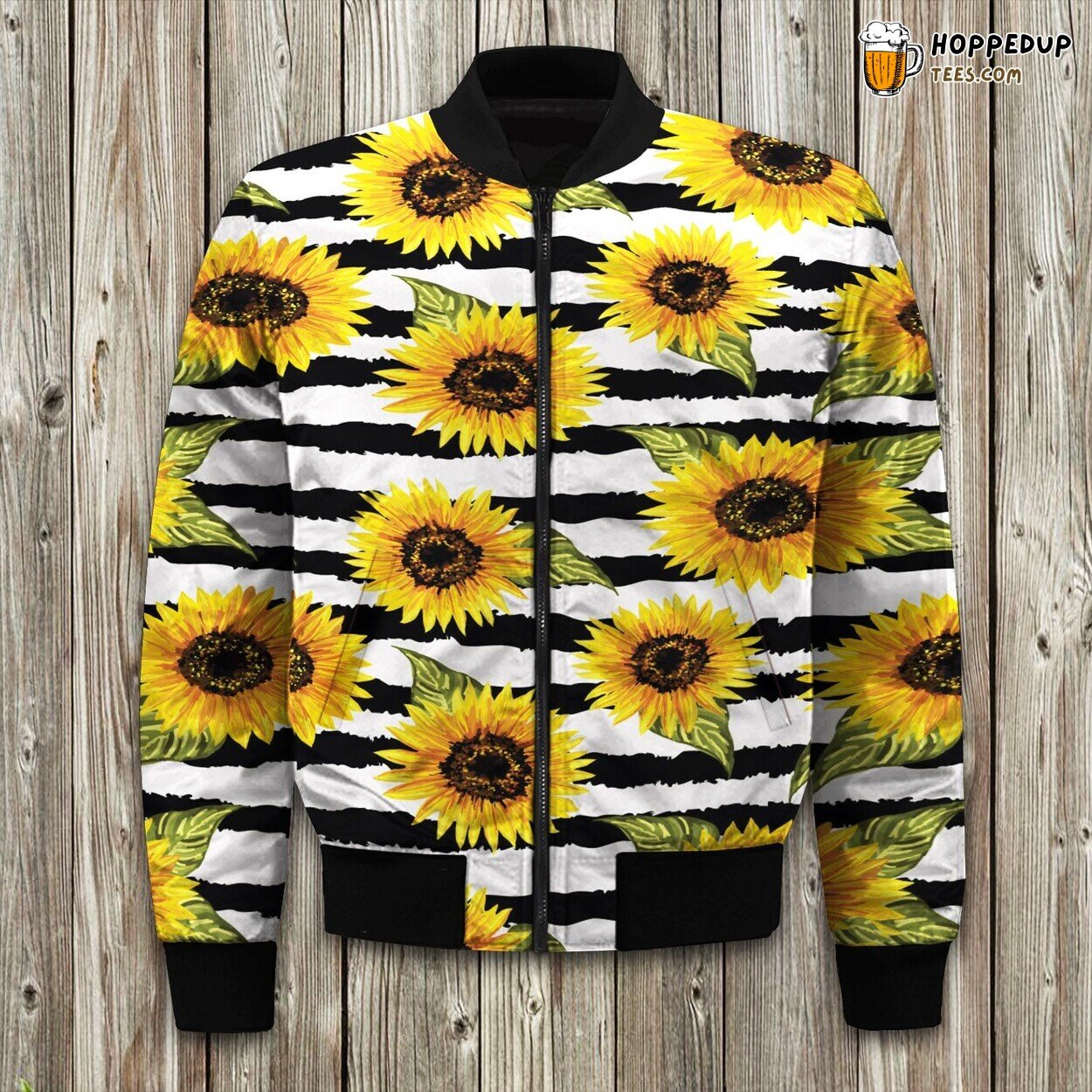 Sunflower Striped Bomber Jacket