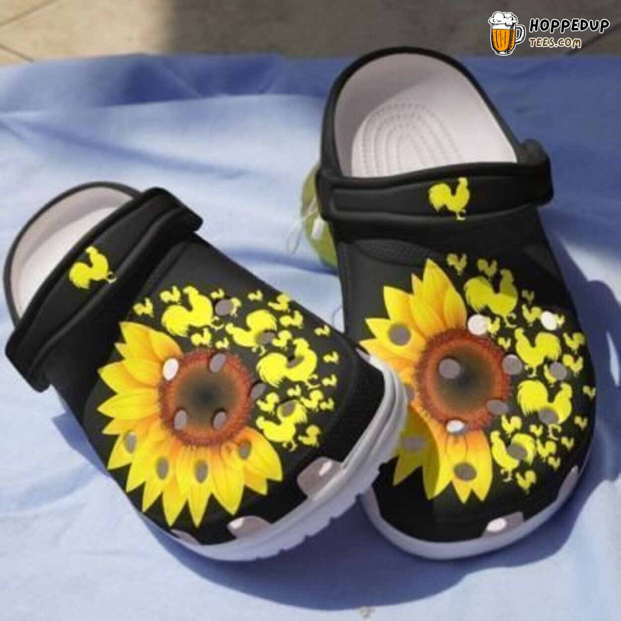 Sunflower Theme Shoes Unique Floral Design Comfortable Clogs Pancr0009 Style